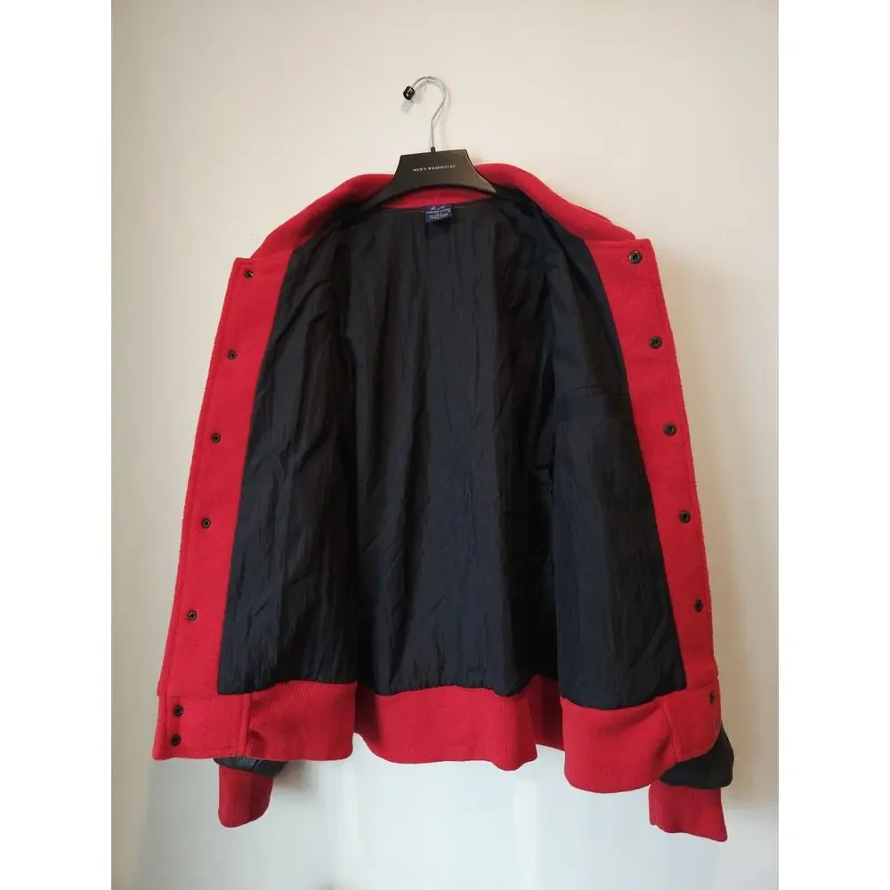 Vintage 90s Disney Aladdin Bomber Mens Medium Jacket Red Combed Cotton Genie